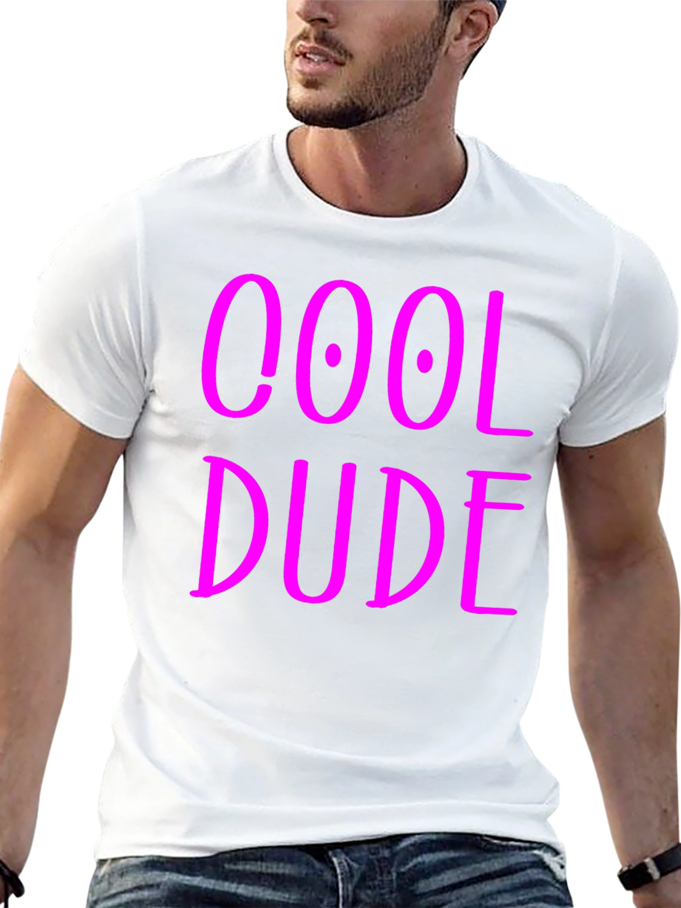Cool Dude Graphic Tee - Black Cotton Blend T-Shirt