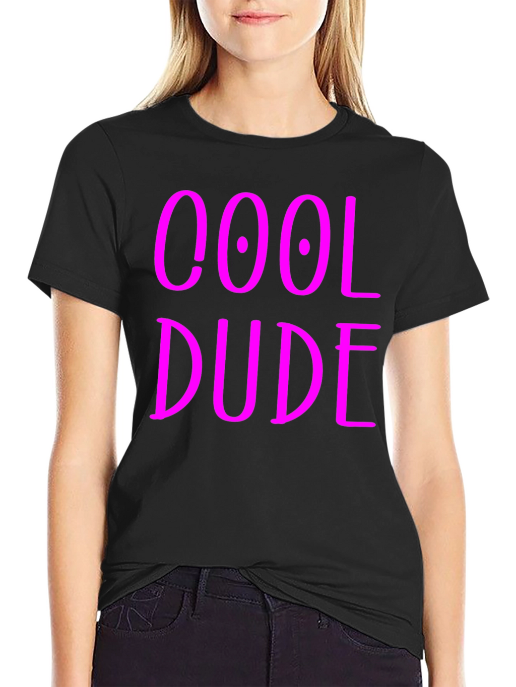 Cool Dude Graphic Tee - Black Cotton Blend T-Shirt