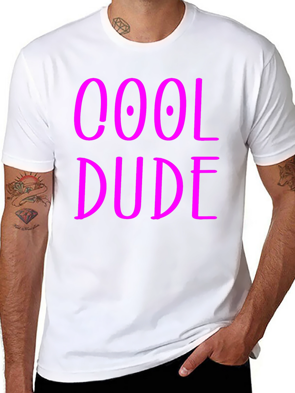 Cool Dude Graphic Tee - Black Cotton Blend T-Shirt