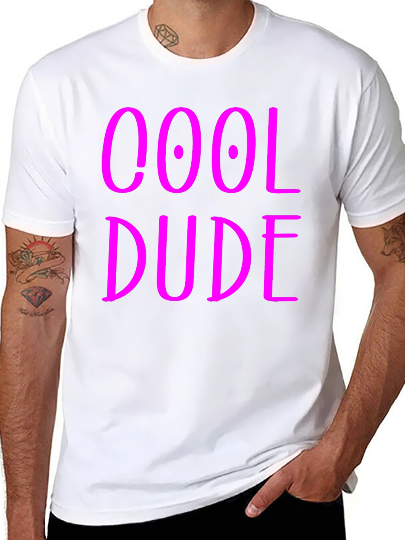 Cool Dude Graphic Tee - Black Cotton Blend T-Shirt