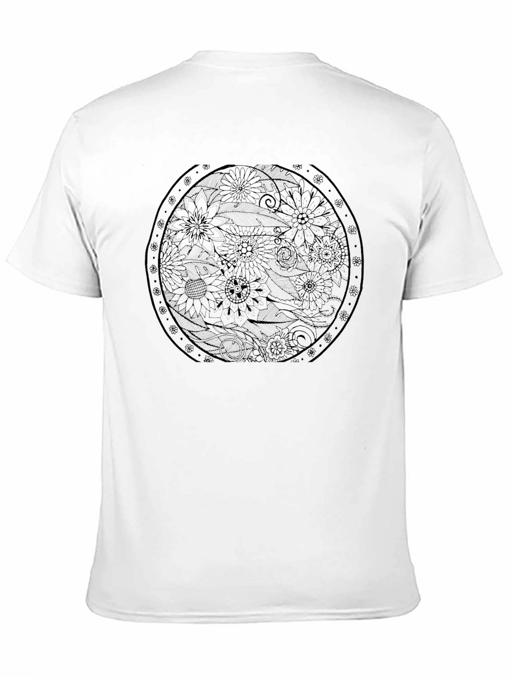 Floral Mandala Graphic Black T-Shirt