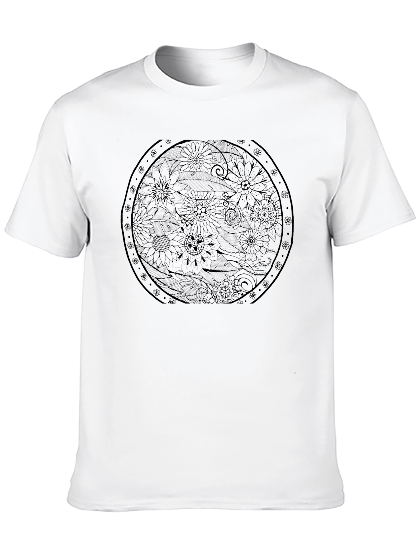 Floral Mandala Graphic Black T-Shirt