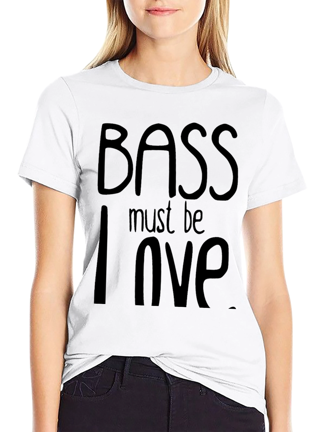 Bass Must Be Love T-Shirt - Black Cotton Tee