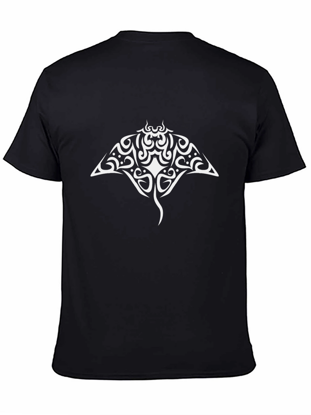 Tribal Stingray Graphic Black Tee Shirt