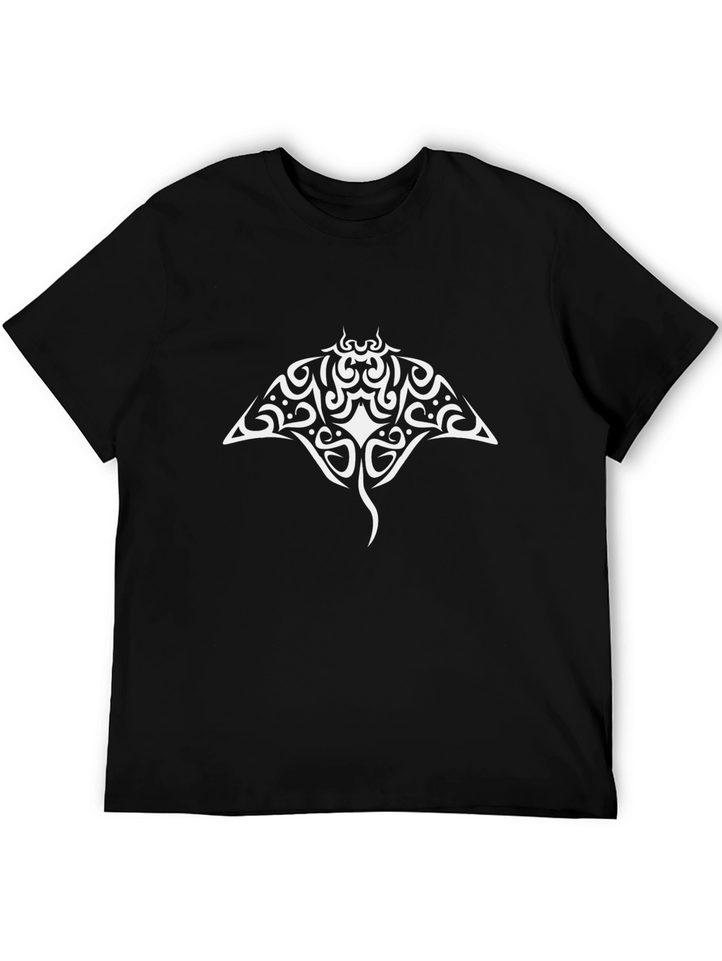 Tribal Stingray Graphic Black Tee Shirt