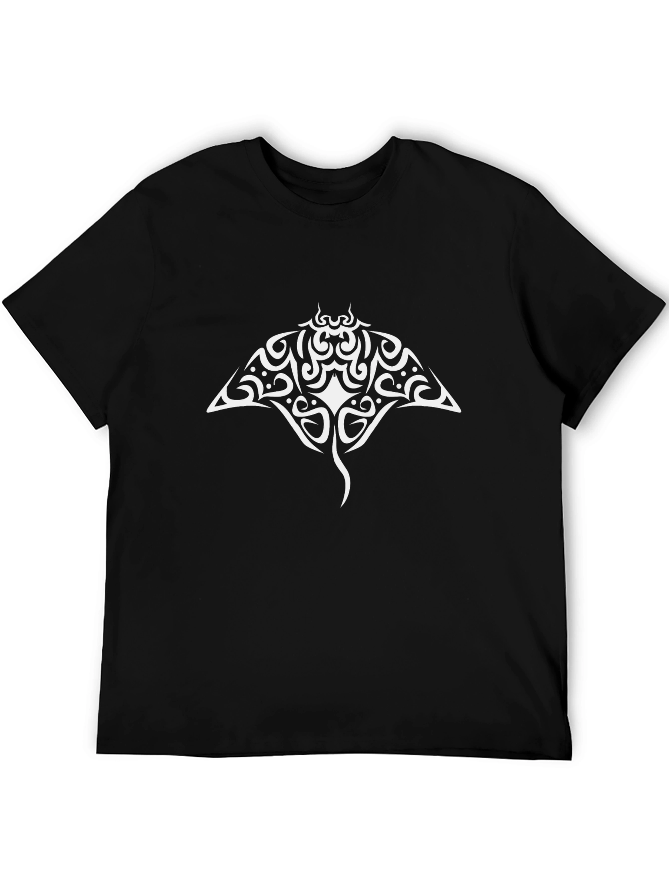 Tribal Stingray Graphic Black Tee Shirt
