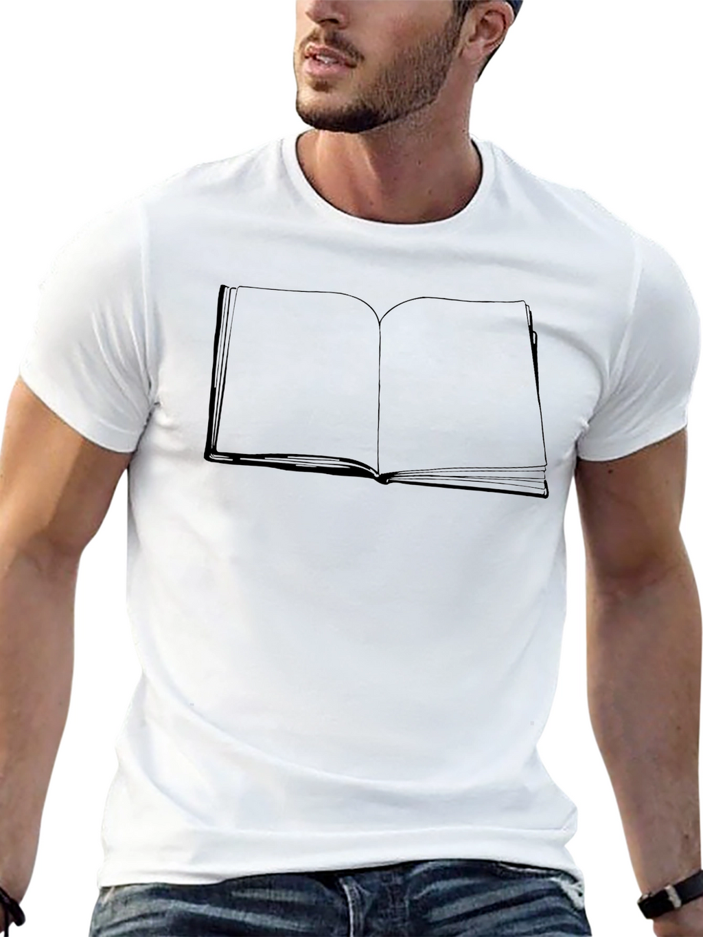Open Book Graphic Tee - Black Cotton Blend