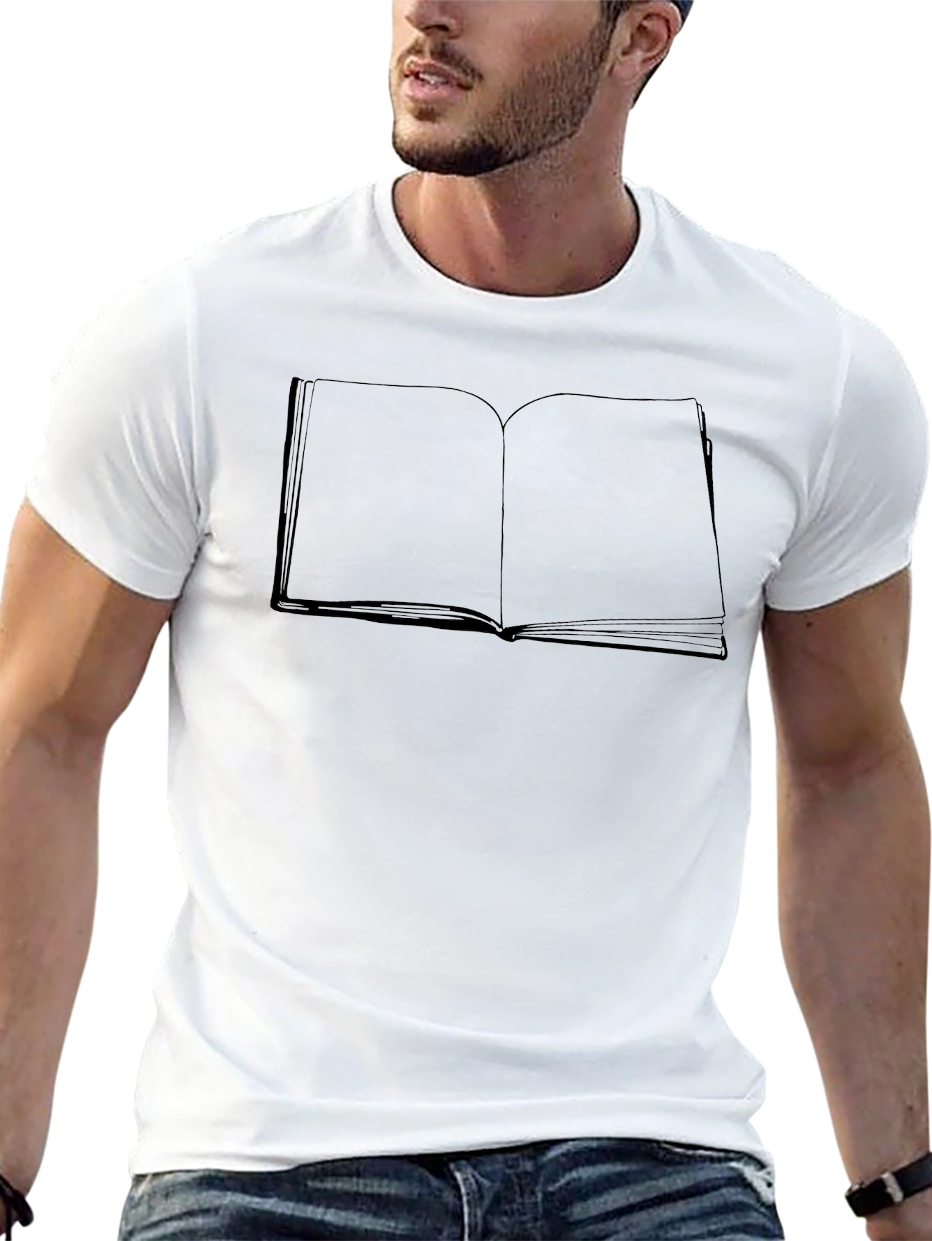 Open Book Graphic Tee - Black Cotton Blend