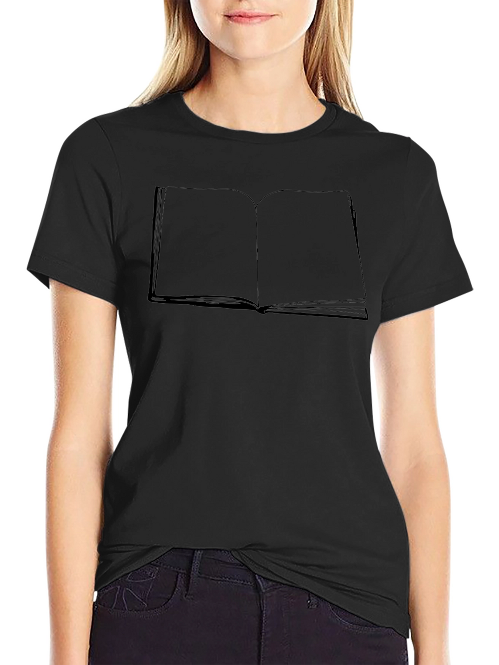 Open Book Graphic Tee - Black Cotton Blend