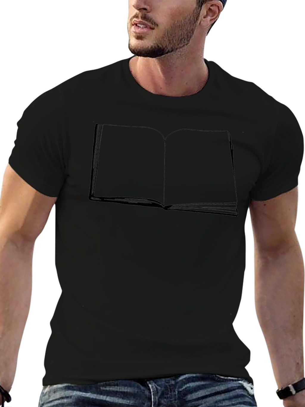 Open Book Graphic Tee - Black Cotton Blend