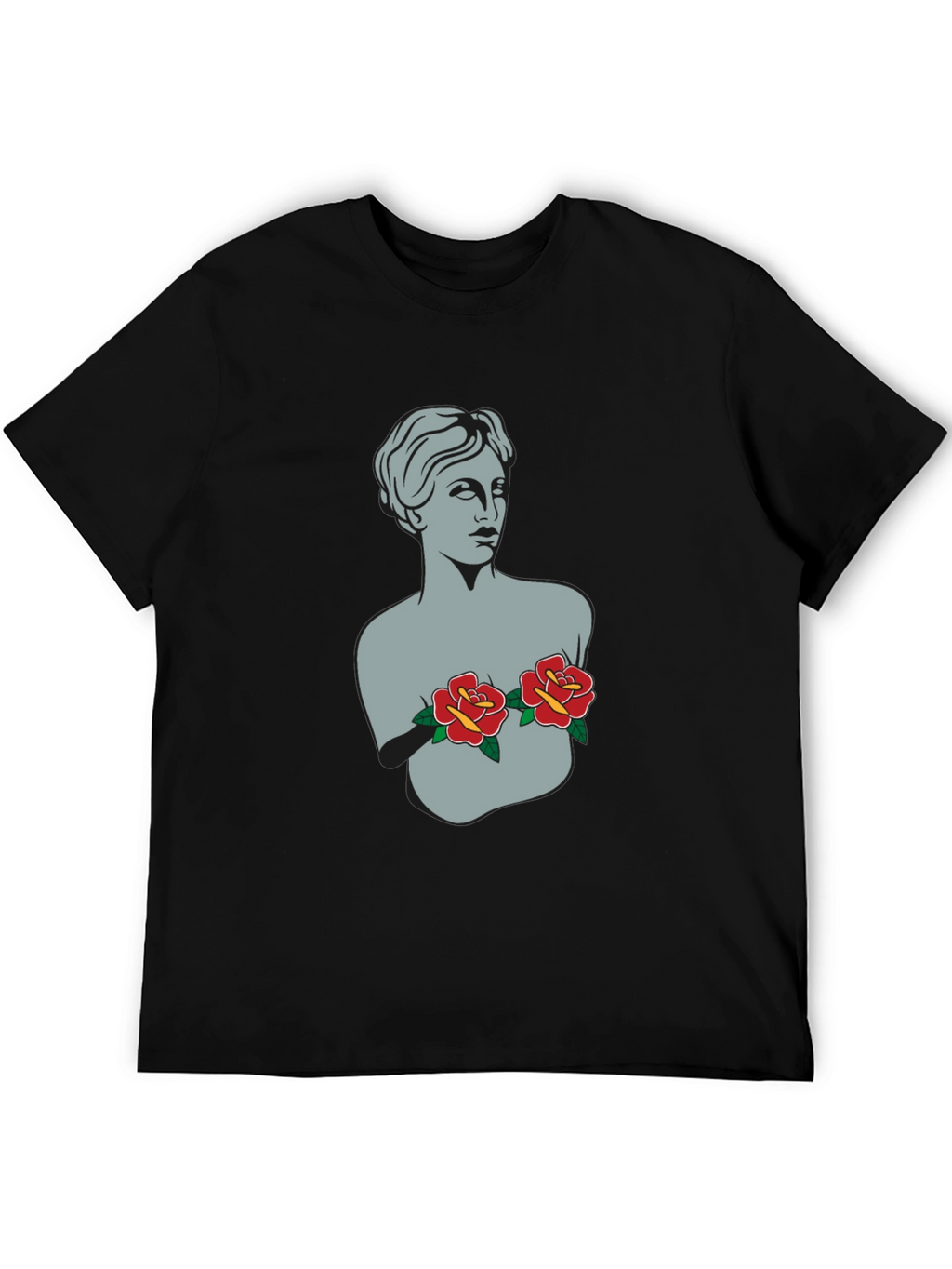 Statue Bust with Roses Graphic Tee