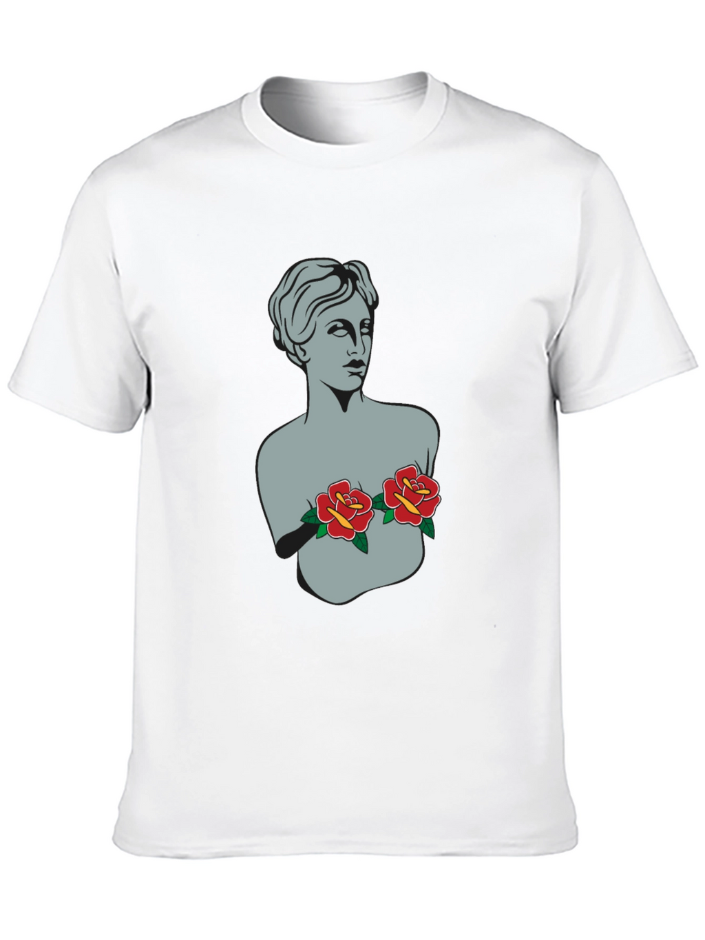 Statue Bust with Roses Graphic Tee