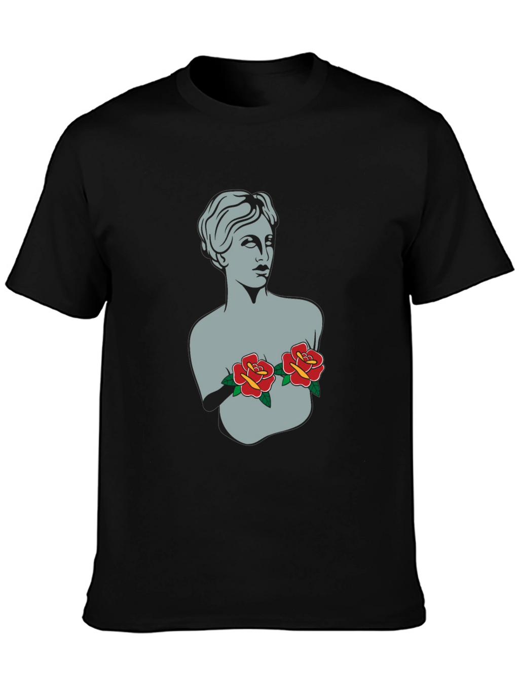 Statue Bust with Roses Graphic Tee