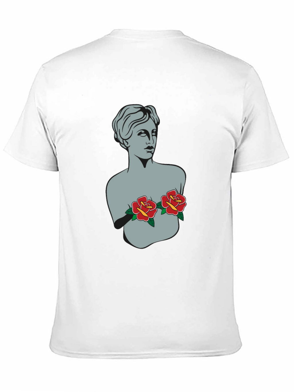 Statue Bust with Roses Graphic Tee