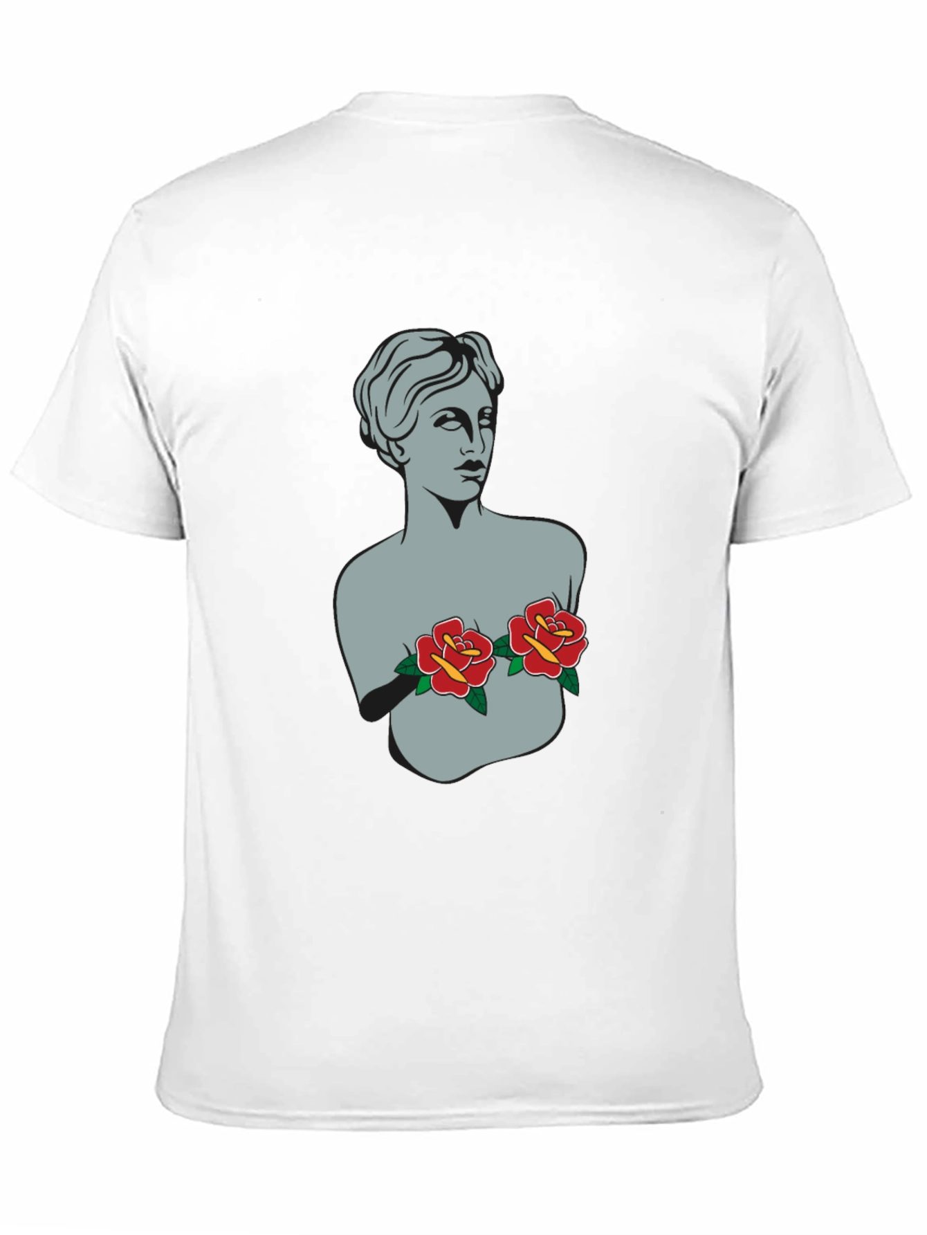 Statue Bust with Roses Graphic Tee