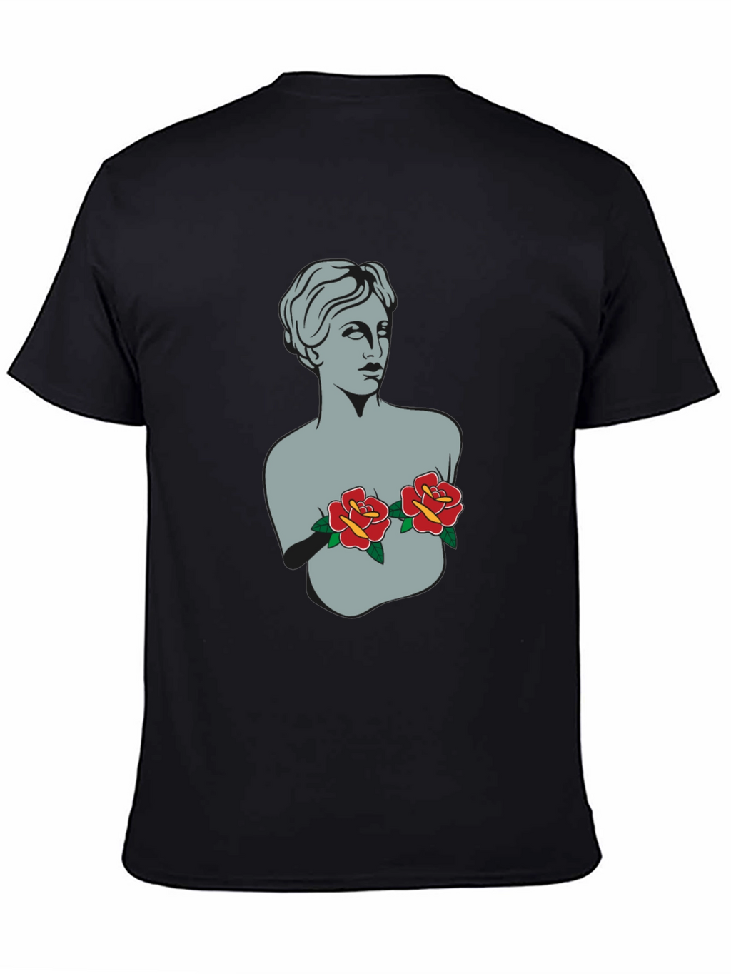 Statue Bust with Roses Graphic Tee