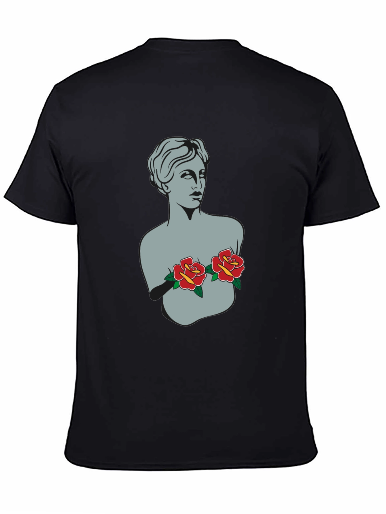 Statue Bust with Roses Graphic Tee