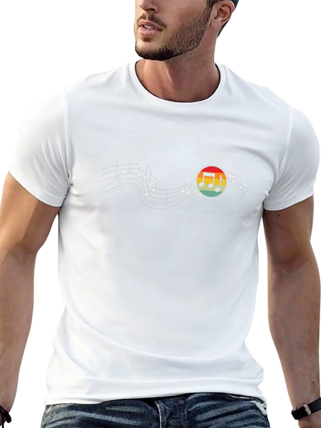 Musical Note Retro Graphic T-Shirt