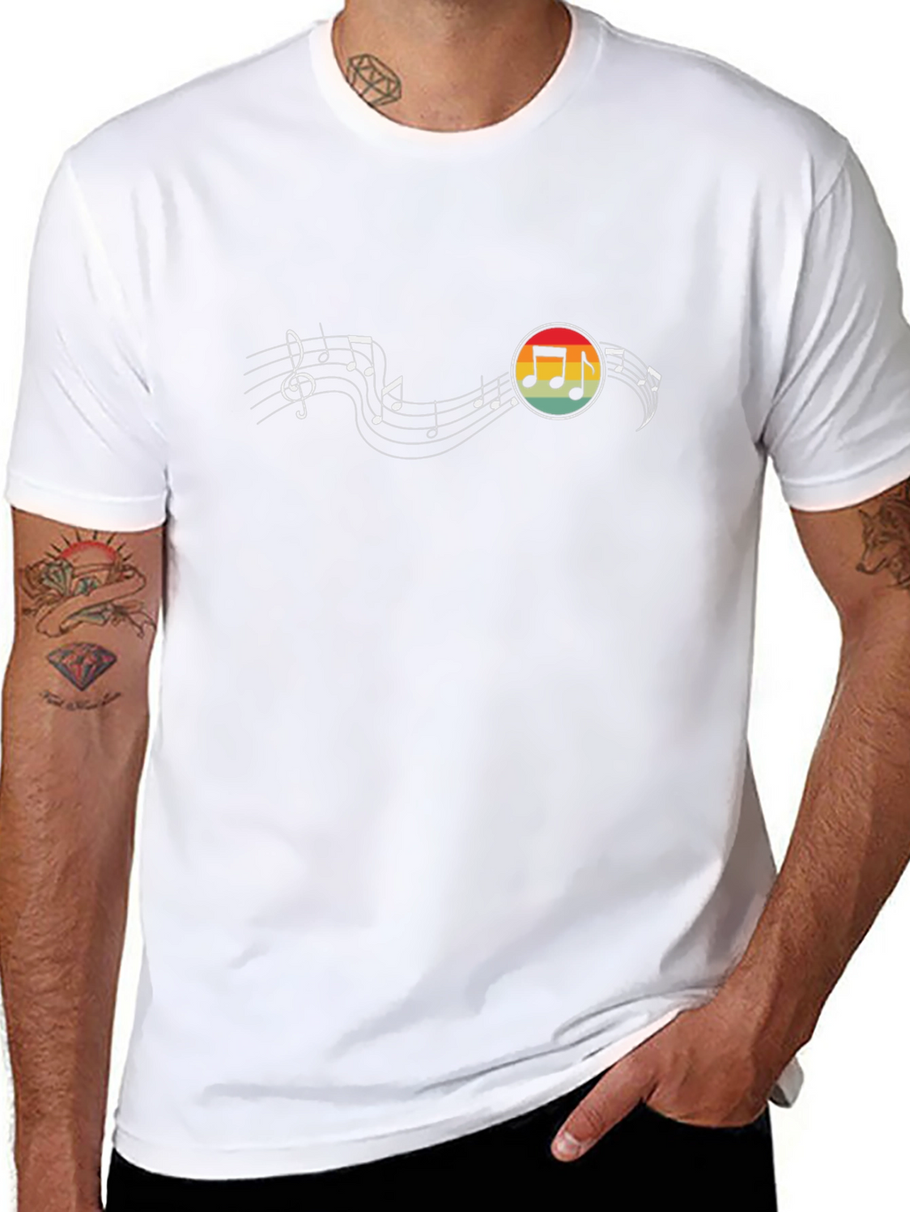 Musical Note Retro Graphic T-Shirt