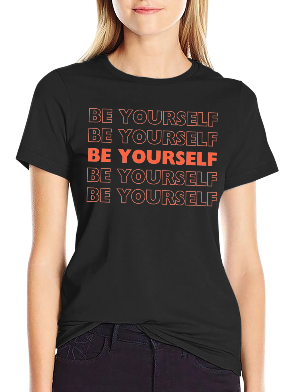 Be Yourself Black Graphic Tee