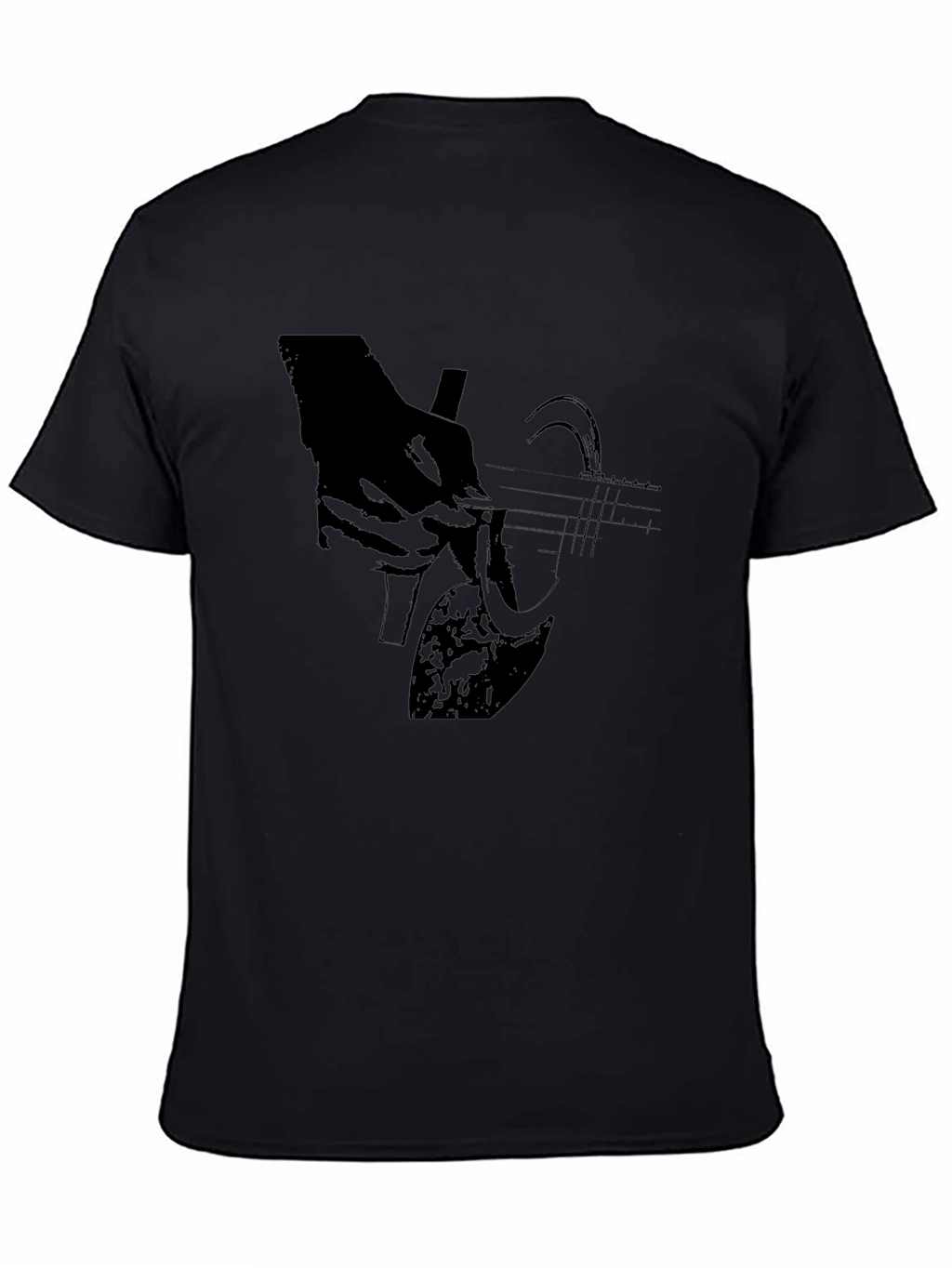 Guitar Player Black T-Shirt Graphic Tee