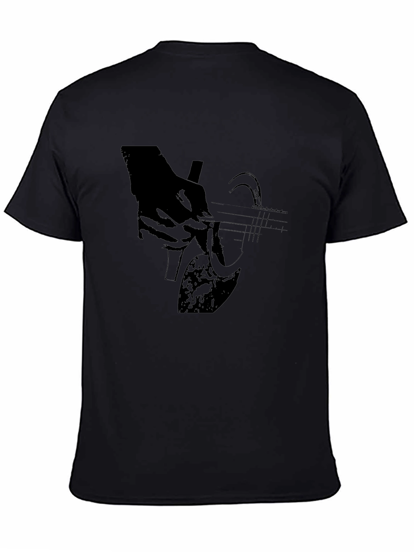 Guitar Player Black T-Shirt Graphic Tee