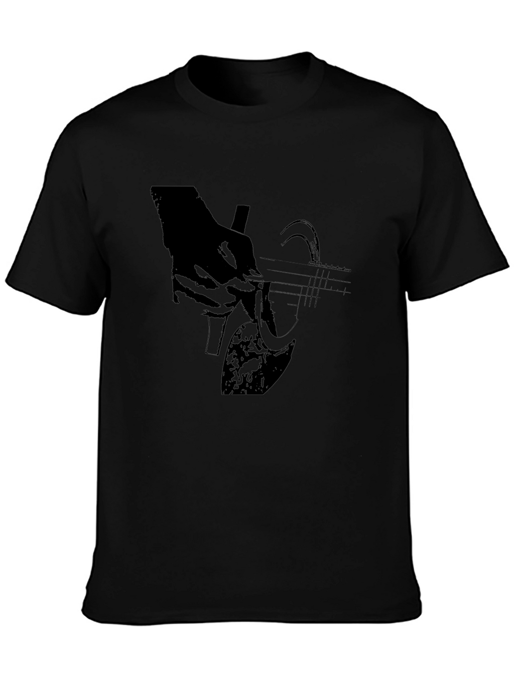 Guitar Player Black T-Shirt Graphic Tee