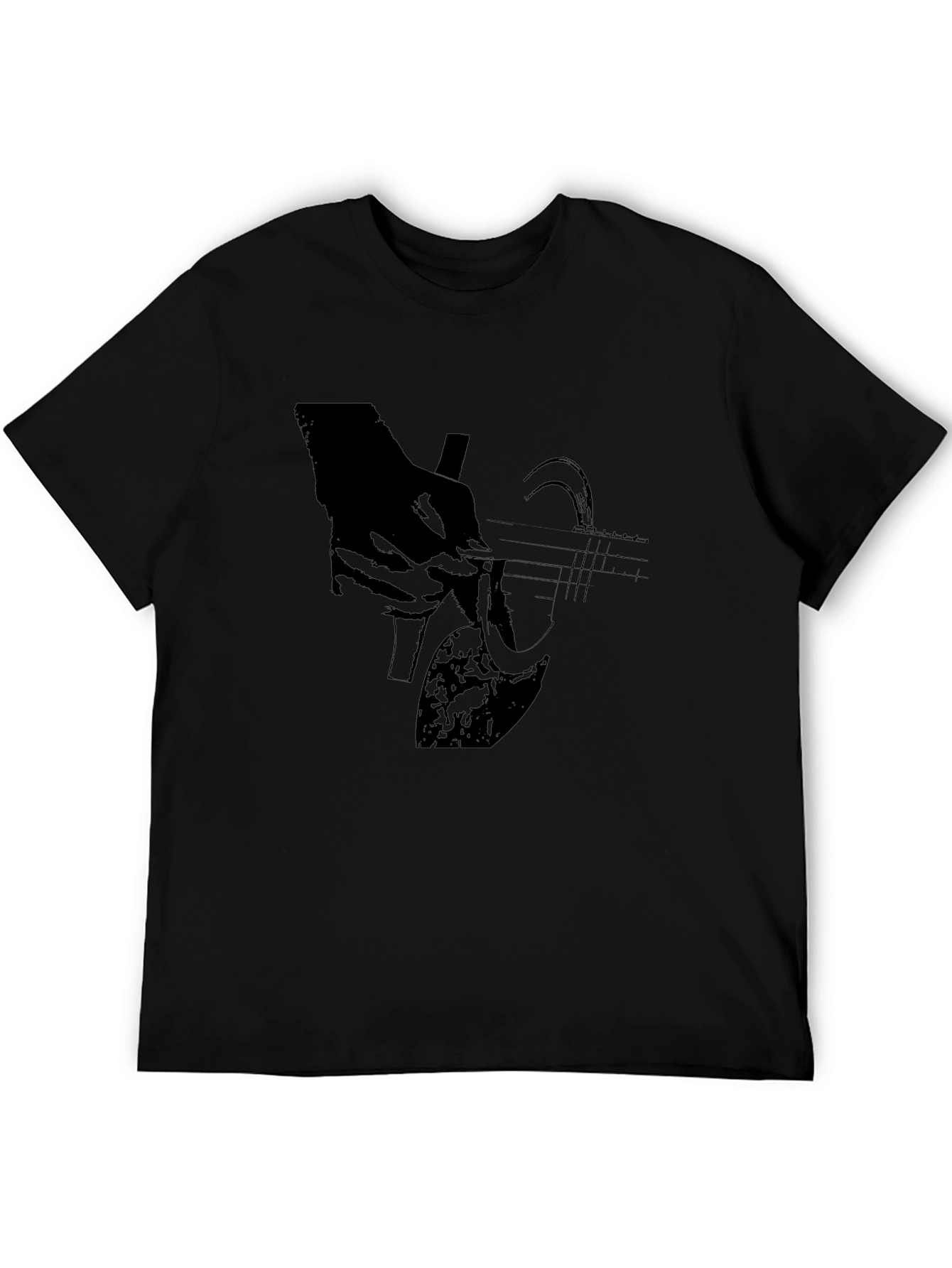 Guitar Player Black T-Shirt Graphic Tee