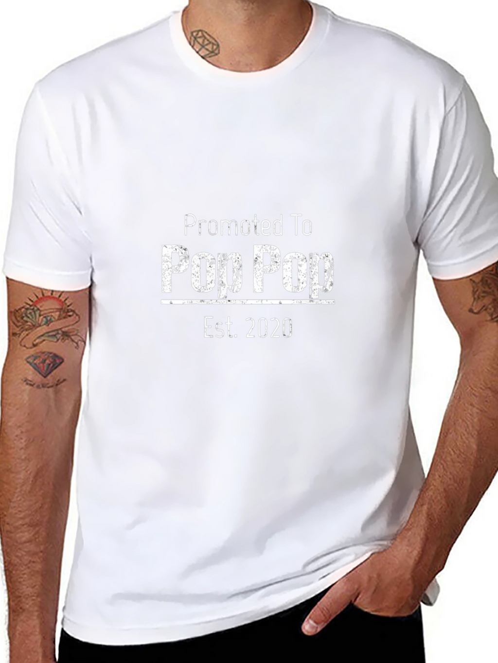 Promoted To Pop Pop Est. 2020 Black T-Shirt