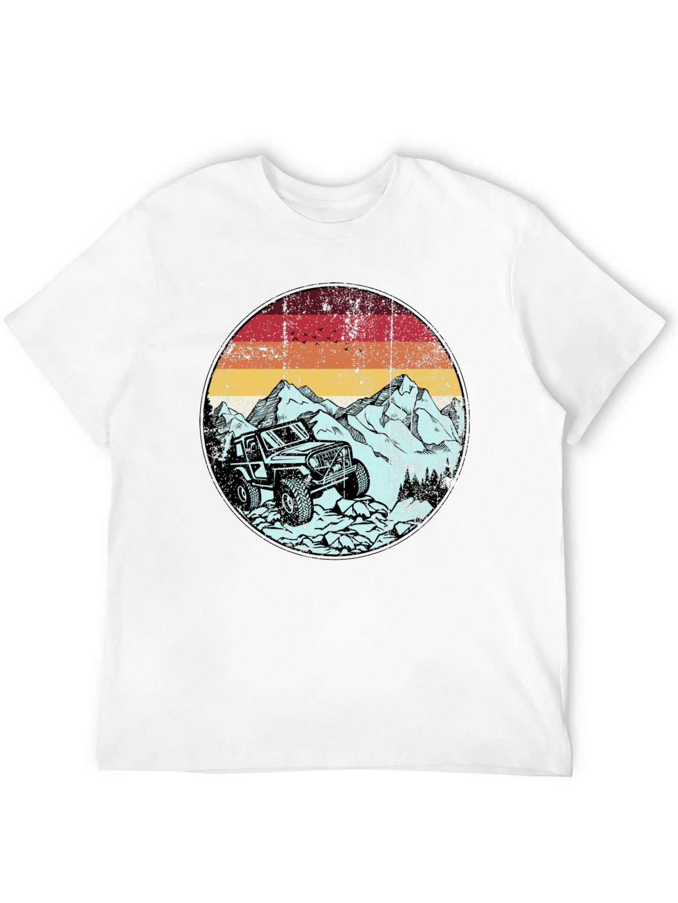 Off-Road Adventure Tee: Mountain Jeep Graphic