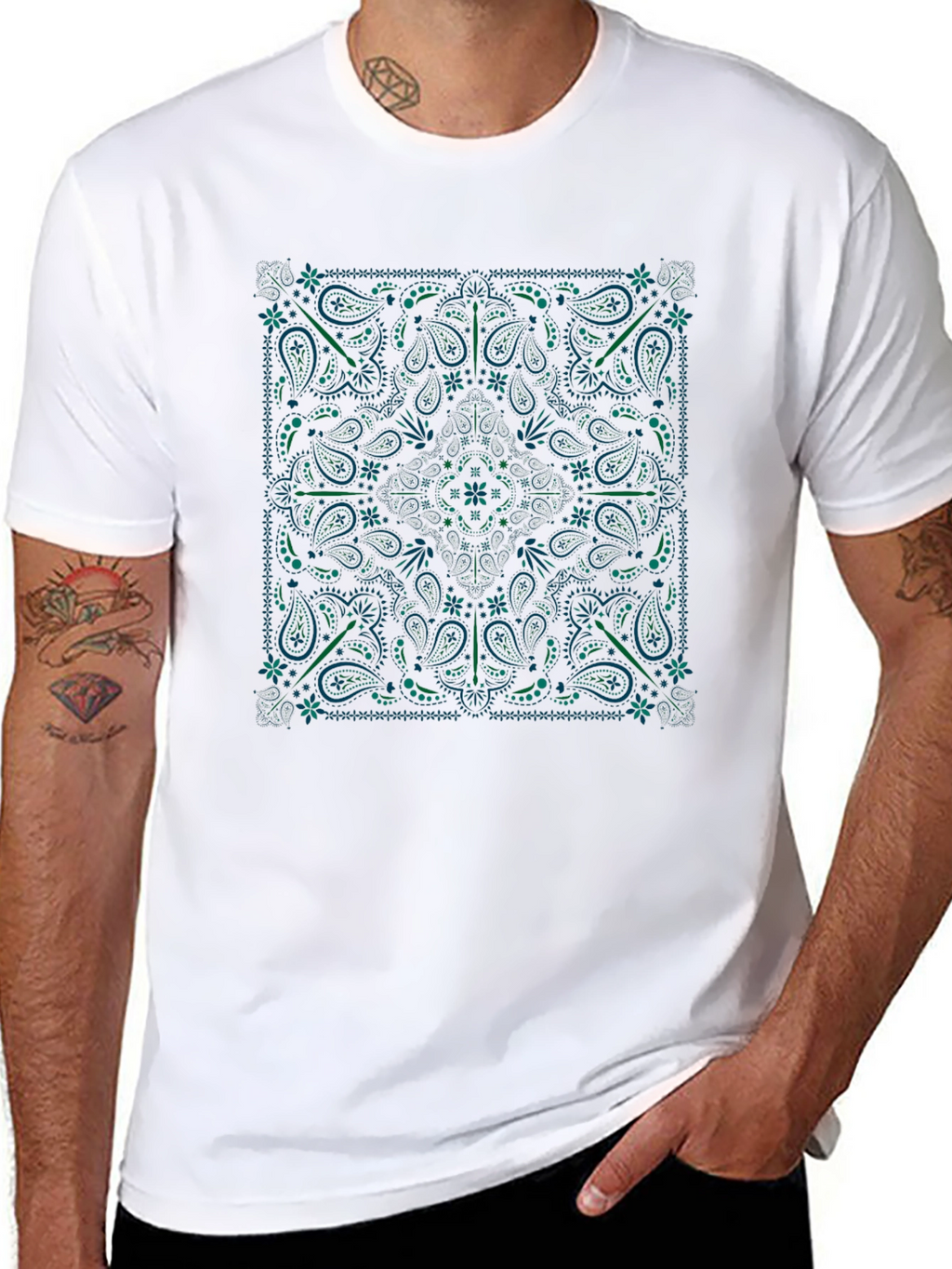 Black Bandana Paisley Graphic T-Shirt