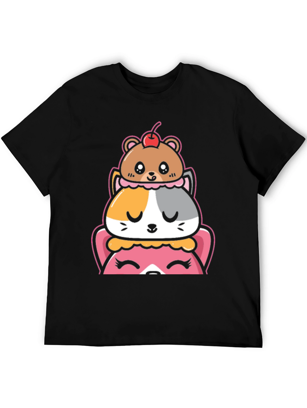 Cute Animal Dessert Stack Graphic Tee