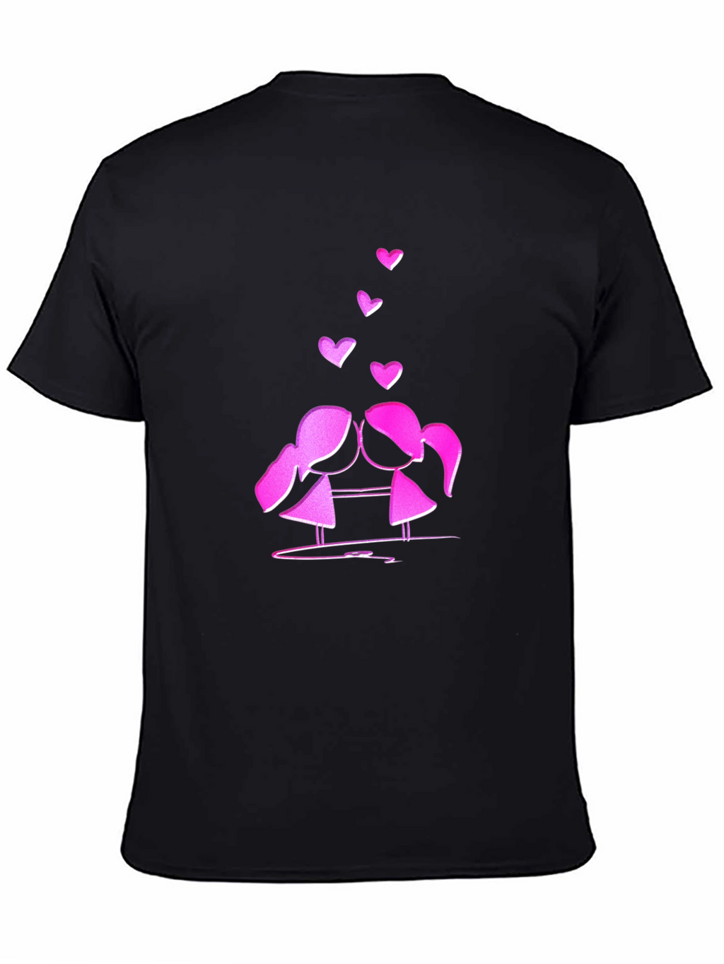 Cute Love T-Shirt - Kissing Girls & Hearts