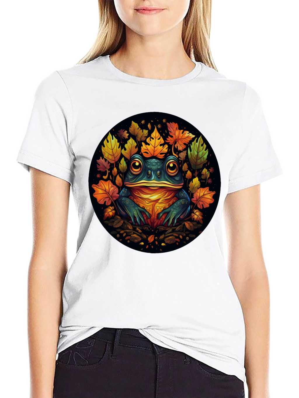 Frog & Leaves Graphic Tee - Unique Nature Design