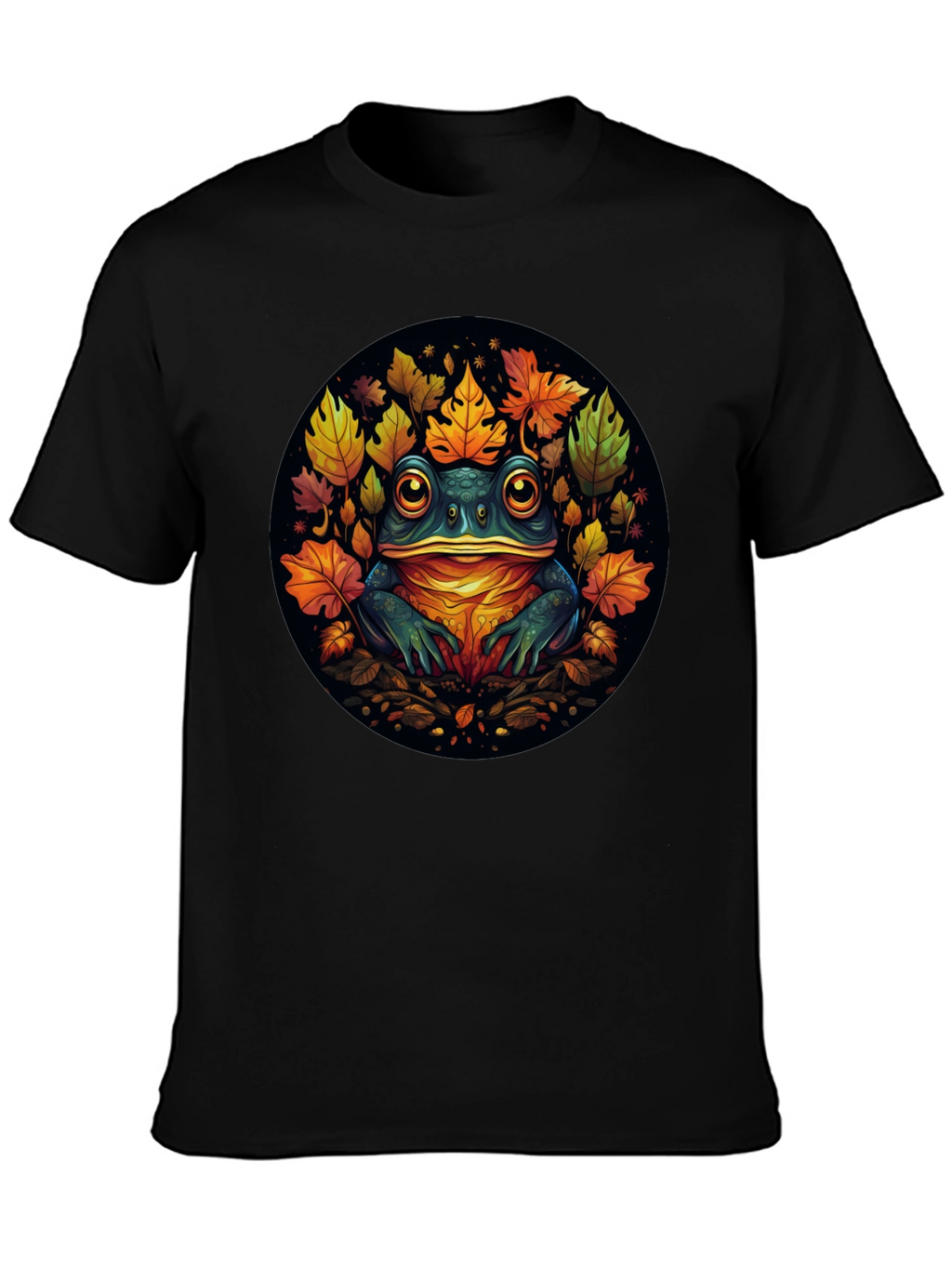 Frog & Leaves Graphic Tee - Unique Nature Design