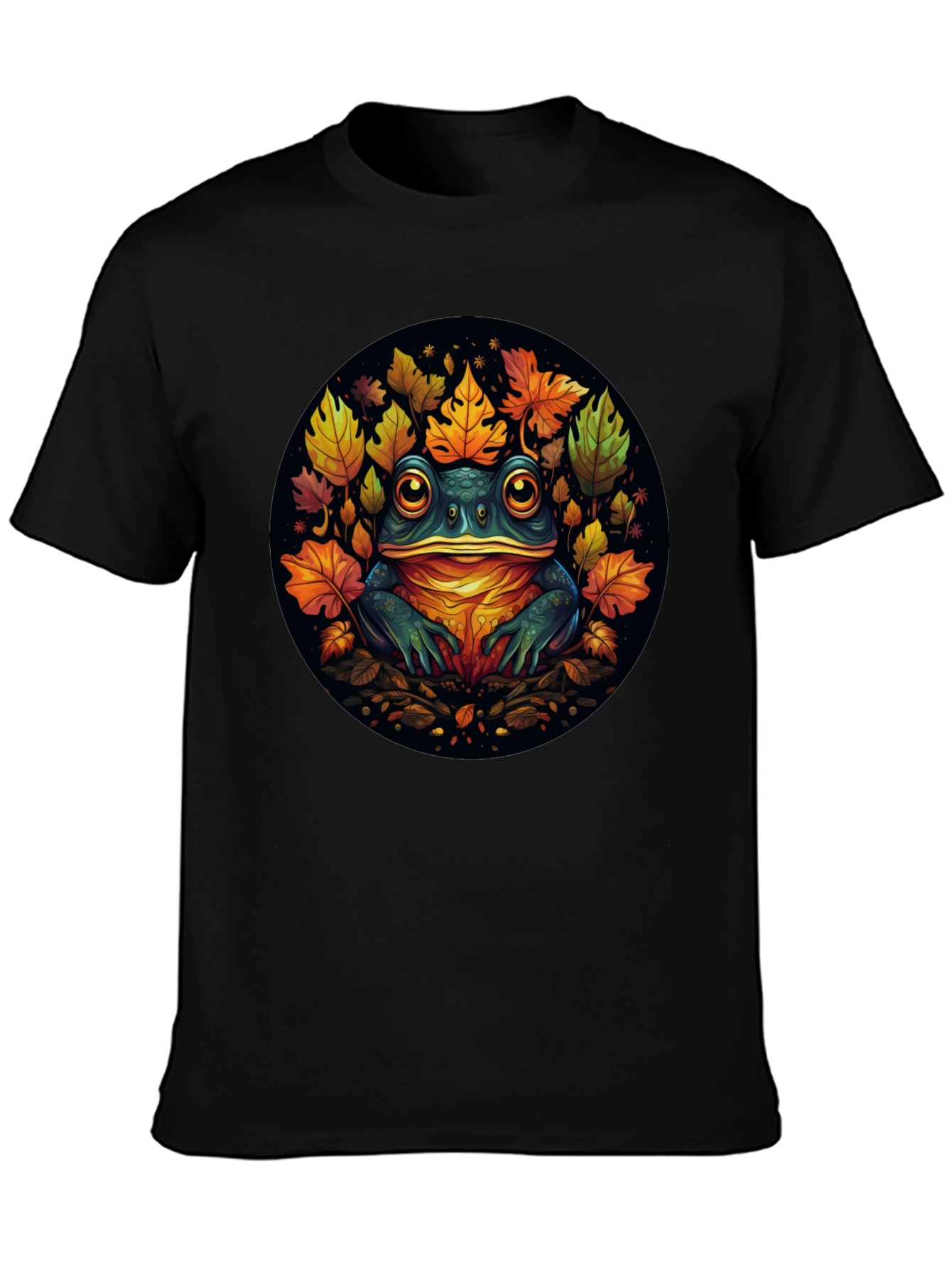 Frog & Leaves Graphic Tee - Unique Nature Design