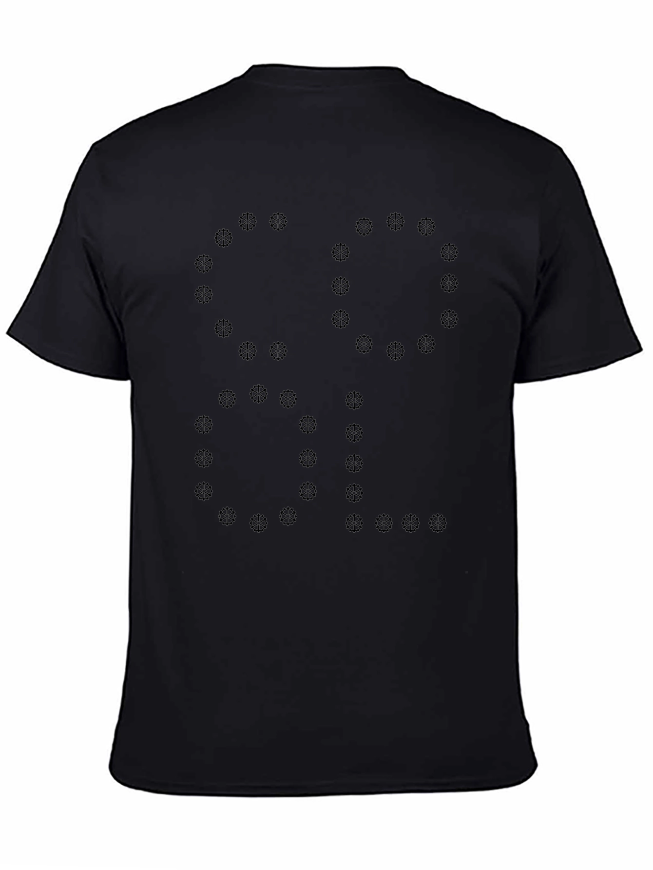 Mens Black Tee - Gear Wheel Graphic Design