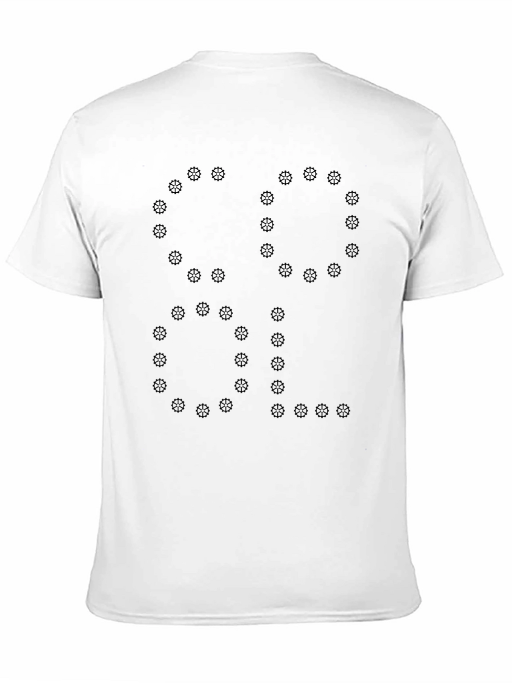 Mens Black Tee - Gear Wheel Graphic Design