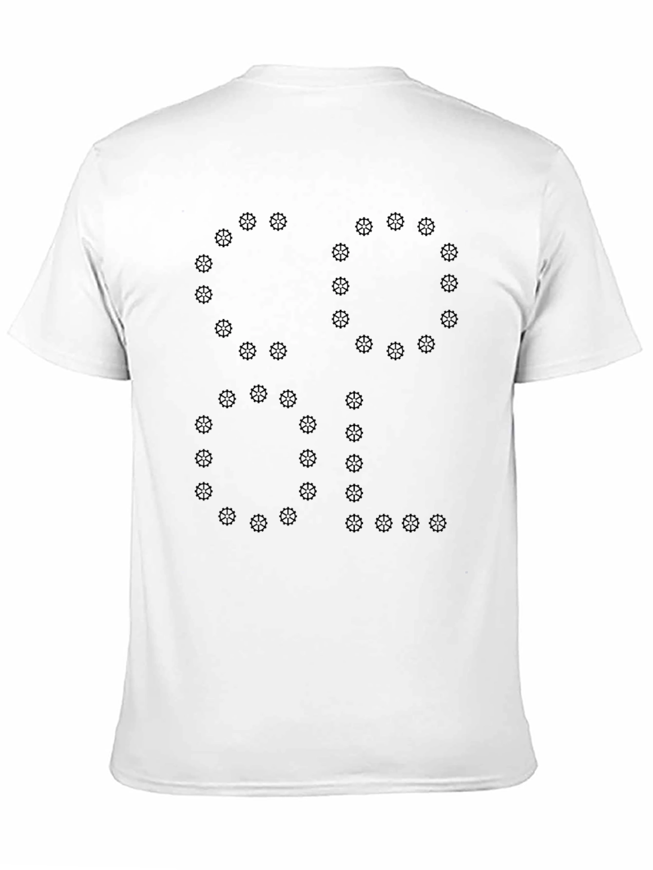 Mens Black Tee - Gear Wheel Graphic Design