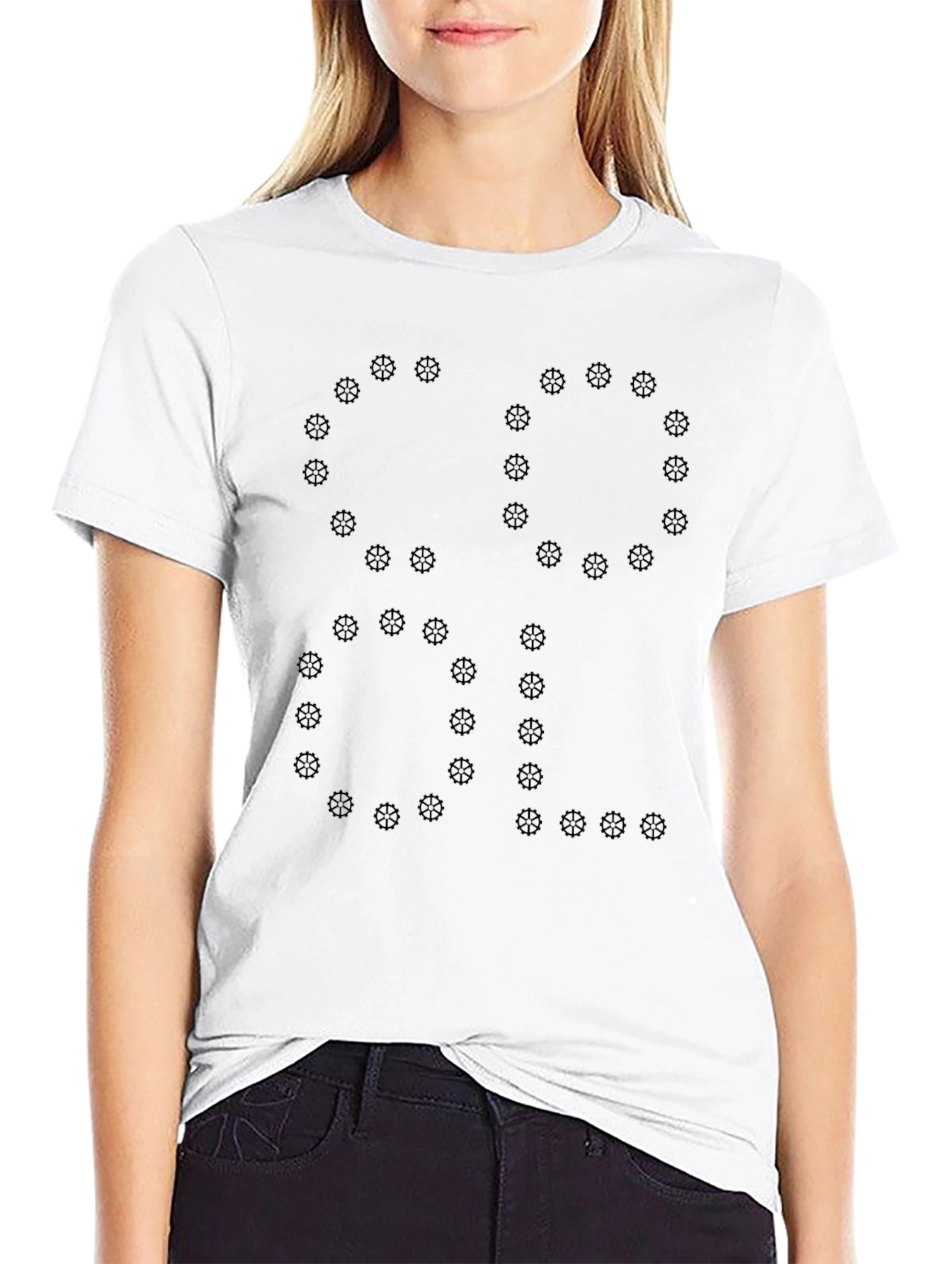 Mens Black Tee - Gear Wheel Graphic Design