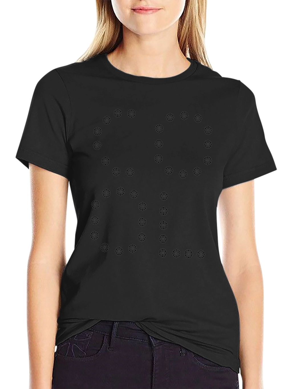 Mens Black Tee - Gear Wheel Graphic Design