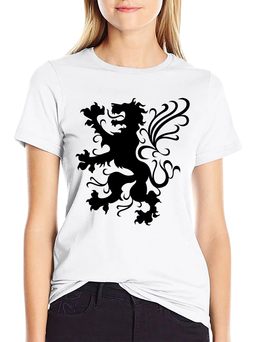 Black Lion Crest Graphic T-Shirt