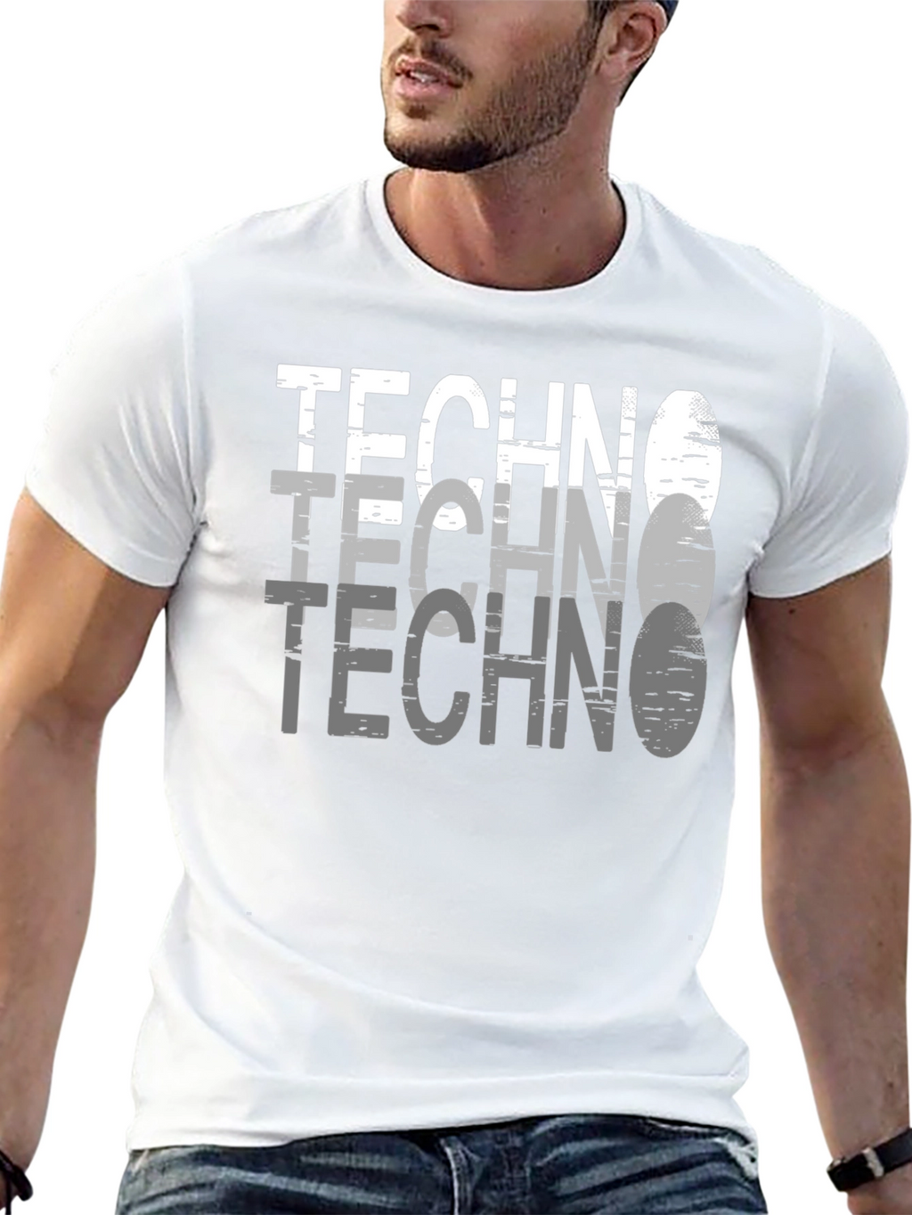 Techno Graphic Tee - Modern Style Black T-Shirt