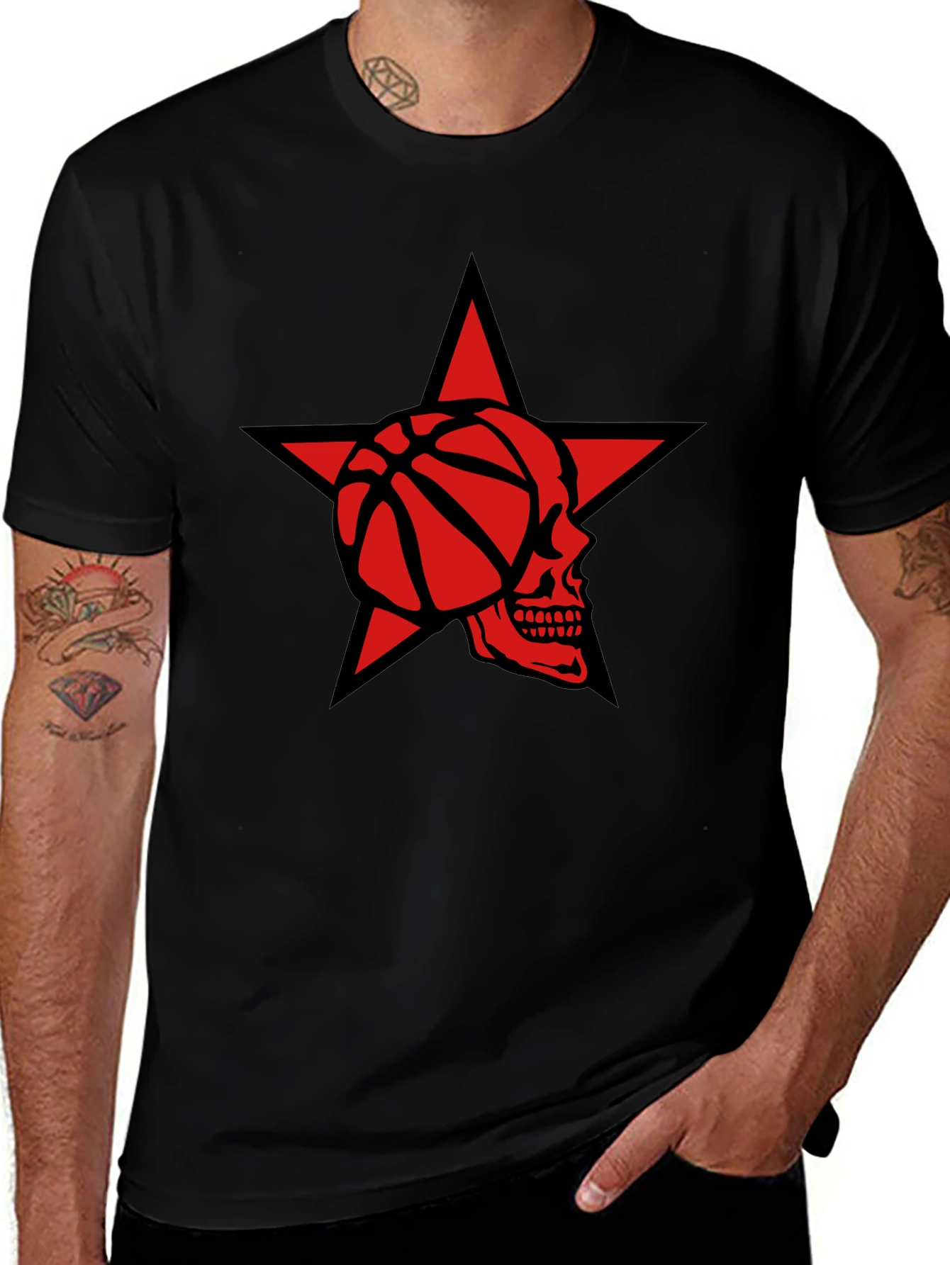 Star Skull Basketball Graphic Tee
