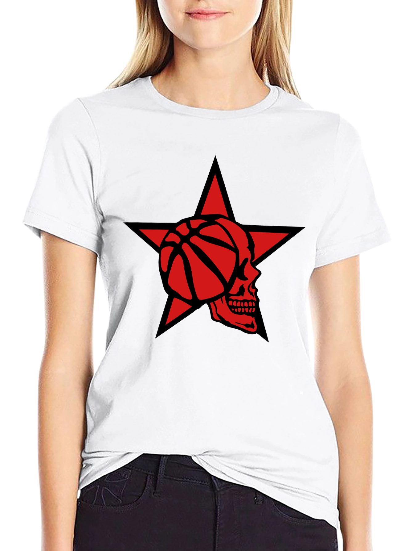 Star Skull Basketball Graphic Tee