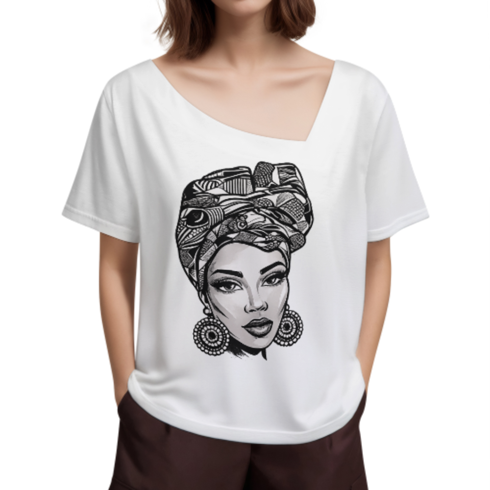 African Queen Headwrap Beauty Graphic T-Shirt(z798)