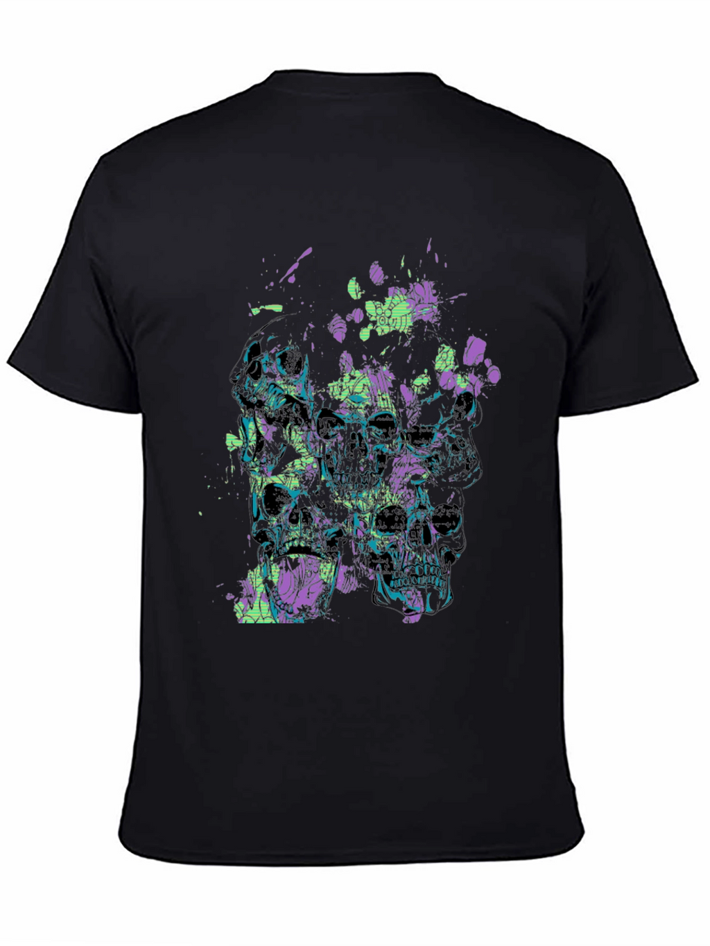 Skull Graphic Print Mens Black T-Shirt