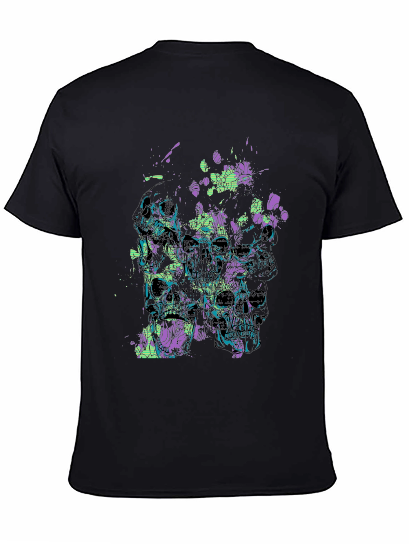 Skull Graphic Print Mens Black T-Shirt