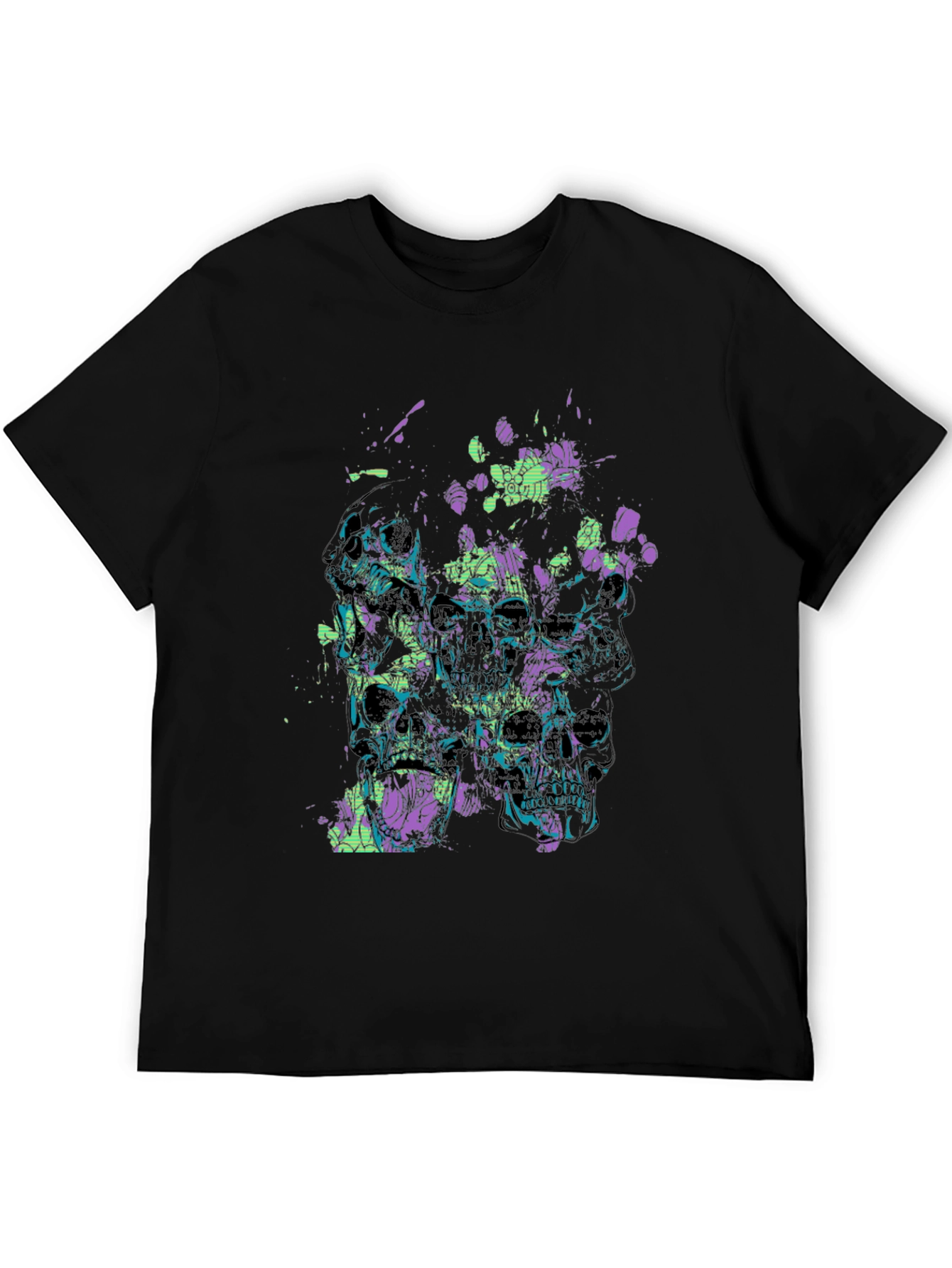 Skull Graphic Print Mens Black T-Shirt