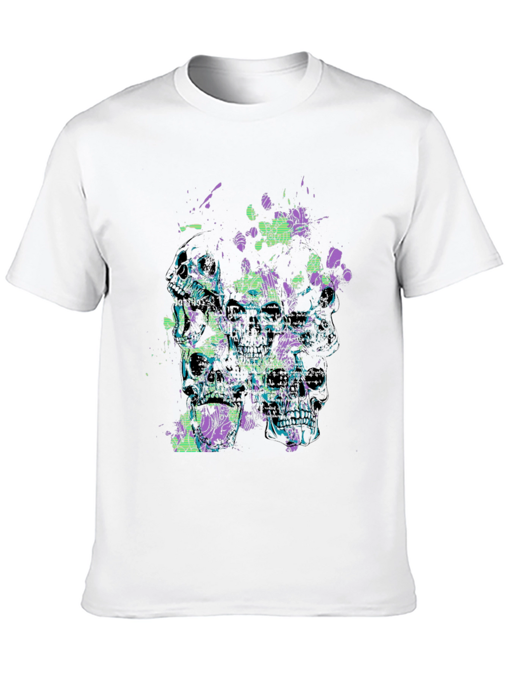 Skull Graphic Print Mens Black T-Shirt
